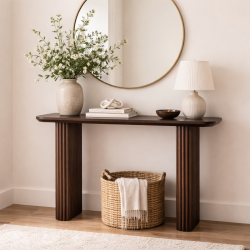 Grafton Console Table Fluted Legs Wenge Finish Sheesham Wood