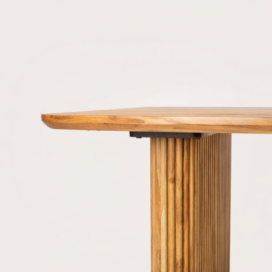 Grafton Console Table Fluted Legs Oak Finish Mango Wood