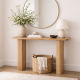 Grafton Console Table Fluted Legs Oak Finish Mango Wood