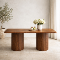 Camden Dining Table with Fluted Column Legs