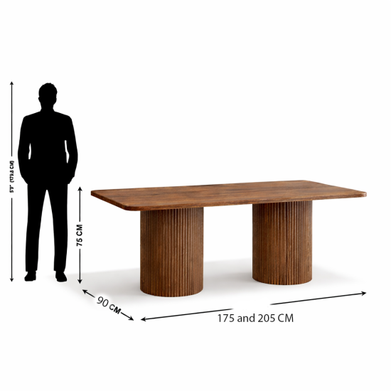 Camden Dining Table with Fluted Column Legs