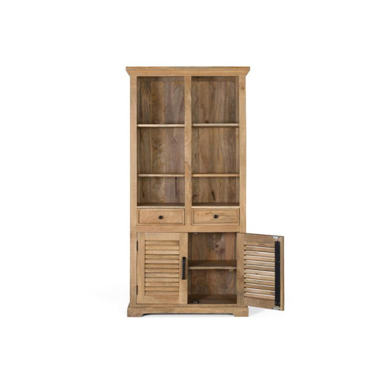 ANGEL FURNITURE Munich Solid Mango Wood Bookshelf Natural Finish