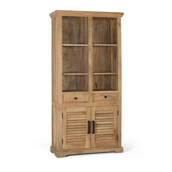 ANGEL FURNITURE Munich Solid Mango Wood Bookshelf Natural Finish