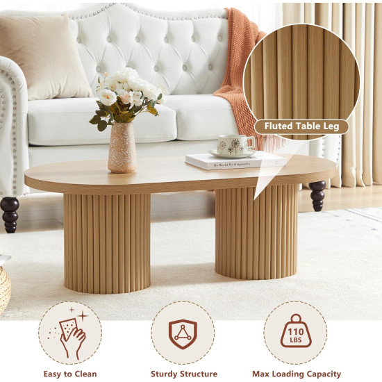  Grafton Oval Coffee Table Oak Finish