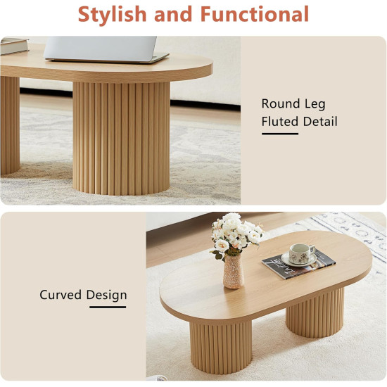  Grafton Oval Coffee Table Oak Finish
