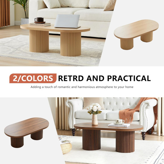  Grafton Oval Coffee Table Oak Finish