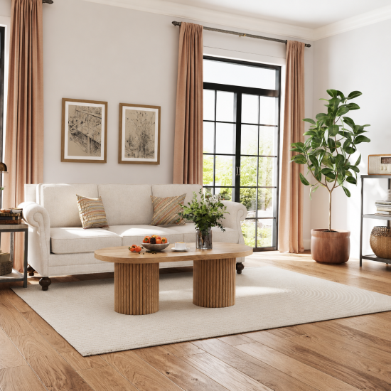  Grafton Oval Coffee Table Oak Finish