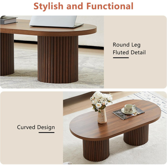  Grafton Oval Coffee Table Wenge Finish