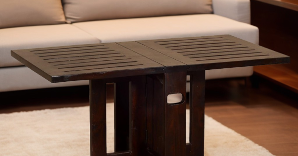 Angel's Foldable Coffee Table (Walnut Finish)