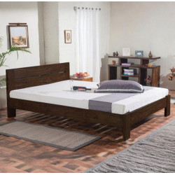 Mayfield Queen Size Platform Non Storage Bed (Walnut)