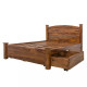 Angel Furniture Jodhpuri Solid Sheesham Wood Double Bed Storage Queen Size (Standard, Honey Finish)