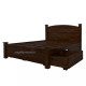 Angel Furniture Jodhpuri Solid Sheesham Wood Double Bed Storage Queen Size (Standard, Walnut Finish)