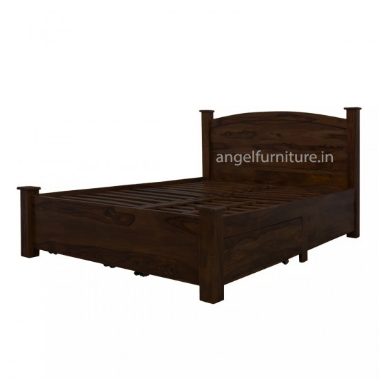Angel Furniture Jodhpuri Solid Sheesham Wood Double Bed Storage
