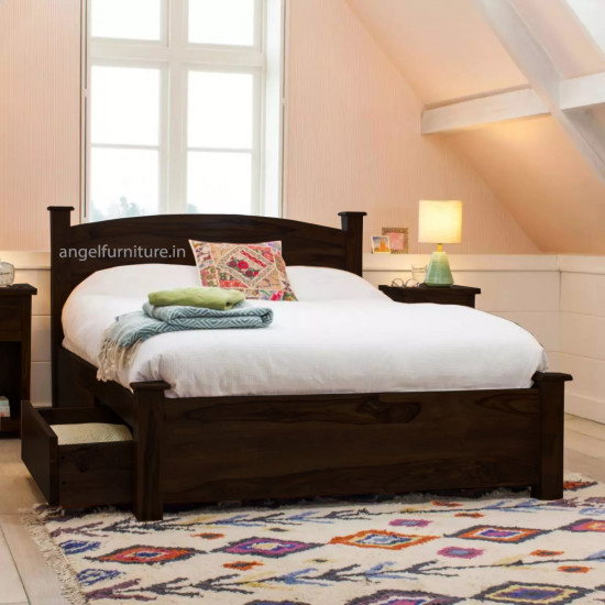 Angel Furniture Jodhpuri Solid Sheesham Wood Double Bed Storage Queen Size (Standard, Walnut Finish) Angel Furniture Jodhpuri Solid Sheesham Wood Double Bed Storage Queen Size (Standard, Walnut Finish)