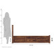 Sheesham Wood Bed with Storage, Ceramic Tile Headboard Honey Finish