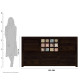 Sheesham Wood Bed with Storage, Ceramic Tile Headboard Walnut Finish
