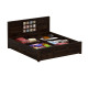 Sheesham Wood Bed with Storage, Ceramic Tile Headboard Walnut Finish