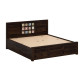 Sheesham Wood Bed with Storage, Ceramic Tile Headboard Walnut Finish