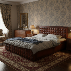 Majesta Diamond Sheesham Wood Bed, (Box Storage King and Queen Size) 3 Year Warranty