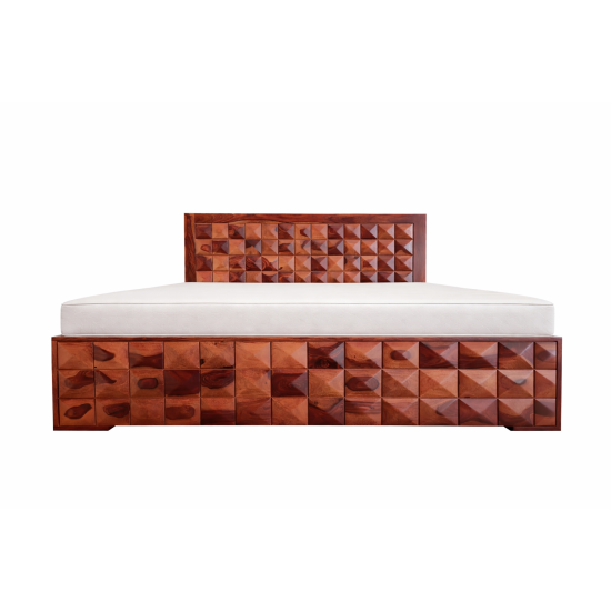 Majesta Diamond Sheesham Wood Bed, (Box Storage King and Queen Size) 3 Year Warranty