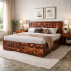Majesta Diamond Sheesham Wood Bed, (Box Storage King and Queen Size) 3 Year Warranty