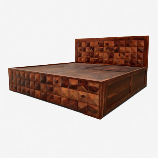 Majesta Diamond Sheesham Wood Bed, (Box Storage King and Queen Size) 3 Year Warranty