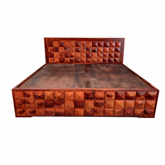 Majesta Diamond Sheesham Wood Bed, (Box Storage King and Queen Size) 3 Year Warranty