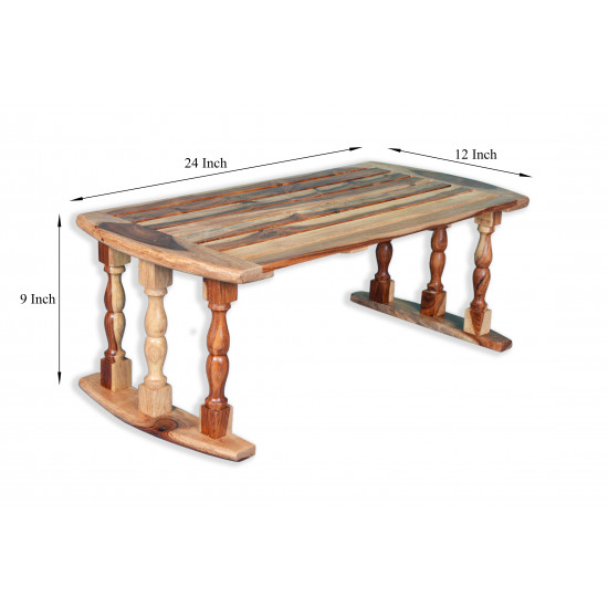 Sheesham Wood Breakfast Serving Bed Table / Laptop Table 24X12X9 Inch LxWxH in Natural Finish