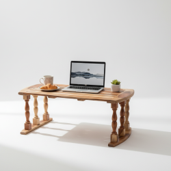 Sheesham Wood Breakfast Serving Bed Table / Laptop Table 24X12X9 Inch LxWxH in Natural Finish