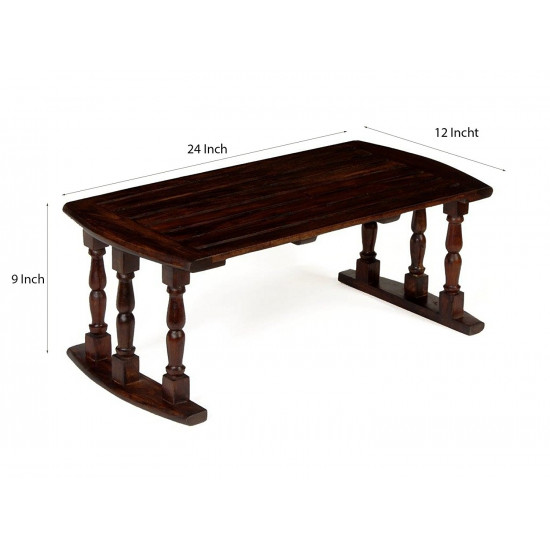 Sheesham Wood Breakfast Serving Bed Table / Laptop Table 24X12X9 Inch LxWxH in Walnut Finish