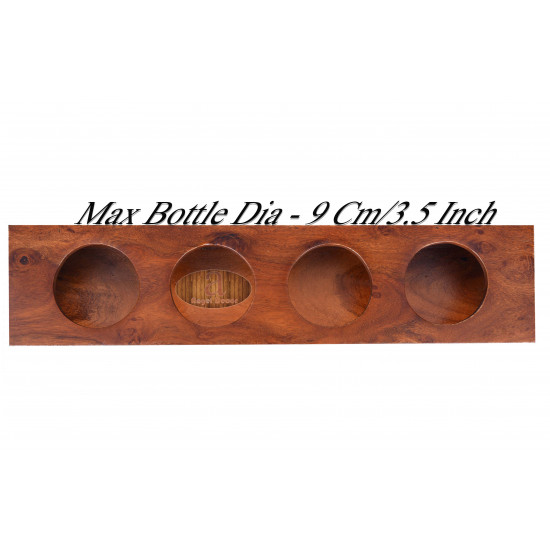 Wall Mounting Sheesham Wood Wine Rack - Honey Finish