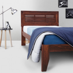 Elegant Solid Sheesham Wood Handmade Modern Single bed (Honey)