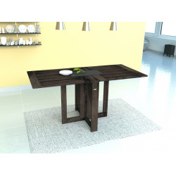 Folding Dining Table Stripped Top - Walnut