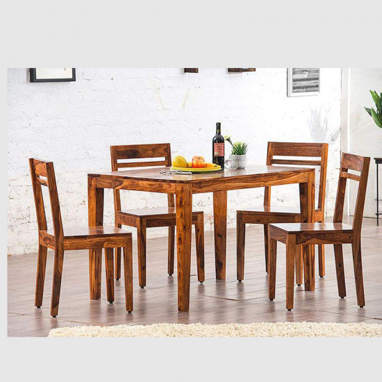 Angel's Four Seater Simply Design Sheesham Wood Dining Table (Honey Finish)