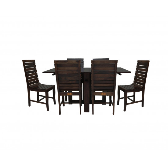 Modish Sheesham Wood Six Seater Dining Table Set (Walnut Finish)