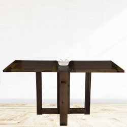 Sheesham Wood Folding Dining Table Plain Top - Walnut
