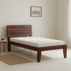 Rotorua Solid Sheesham Wood Handmade Modern Single bed (Honey)