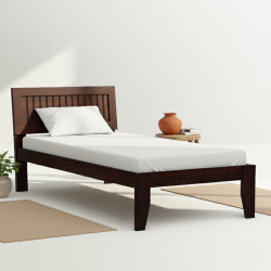 Rotorua Solid Sheesham Wood Handmade Modern Single bed (Walnut)