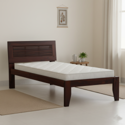 Elegant Solid Sheesham Wood Handmade Modern Single bed (Walnut)