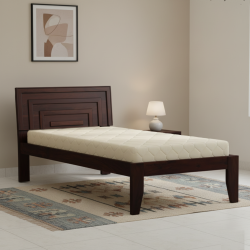 Lacrose Solid Sheesham Wood Handmade Modern Single bed (Walnut)