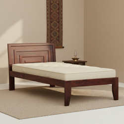 Lacrose Solid Sheesham Wood Handmade Modern Single bed (Honey)