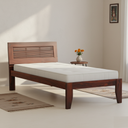 Elegant Solid Sheesham Wood Handmade Modern Single bed (Honey)