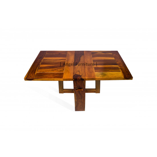 Foldable Coffee Table (Honey Finish) Plain Top